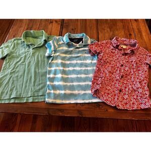 Boys Size 4/5 Polo Dress Shirts Kids Lot Of 3 Gap Crown Ivy Button Front Floral